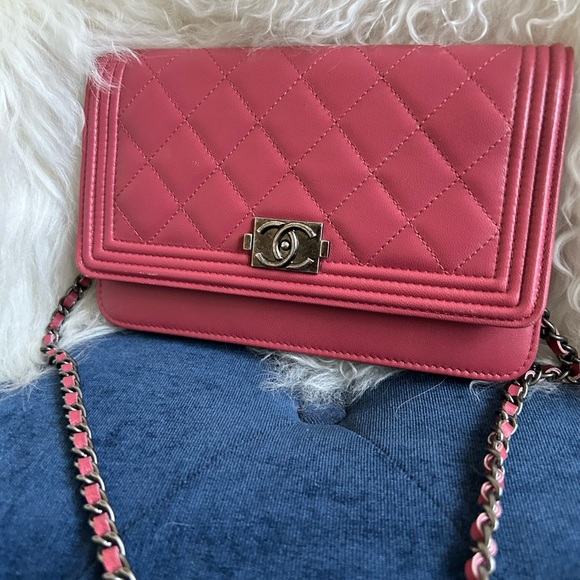 Chanel Rose Wallet on chain timeless/classique linen crossbody bag - Picture 2 of 8